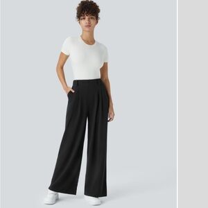 3 Halara waffle work pants  - Black, Pink, and Blue